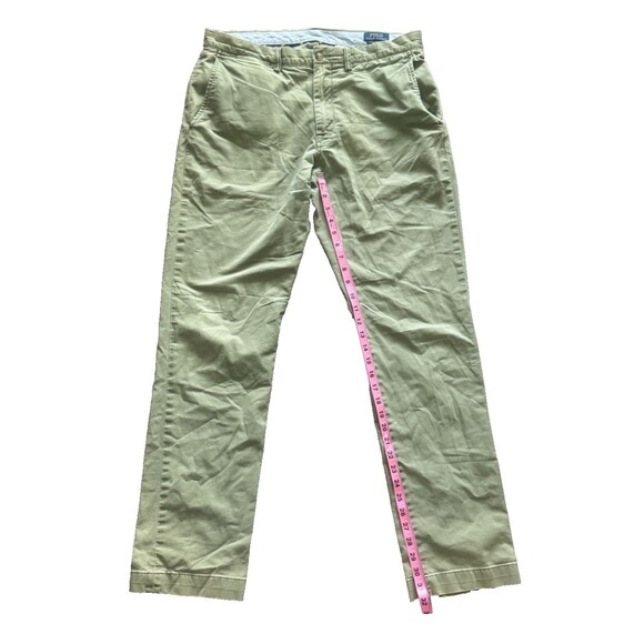 Polo Ralph Lauren Pants Men 34x32 Green Straight Fit Stretch Cotton Twill Chino - Picture 9 of 14